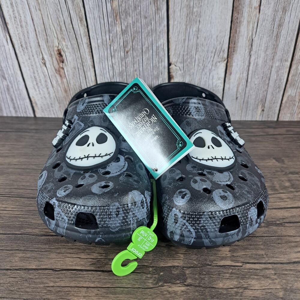 Crocs X Disney The Nightmare Before Christmas GID Jack Skellington Clog W10 M8 - Picture 2 of 9